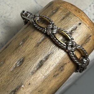 Brighton Nottingham Bracelet Two-tone Silver Plated 8"L Clasp Closure